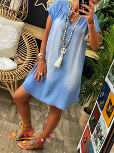 Denim Casual Short Sleeve Dress