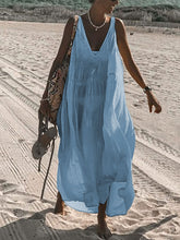 Load image into Gallery viewer, V-Neck Solid Color Sling Casual Dress
