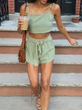 Load image into Gallery viewer, Casual Loose Strap Solid Color Two-piece Suit
