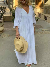 Load image into Gallery viewer, Casual Fashion Pure V-neck Dress

