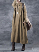 Load image into Gallery viewer, Personality Fashion Solid Color Round Neck Dress
