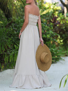 Solid Color Tube Top Big Swing Loose Dress