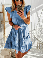 Load image into Gallery viewer, Solid Color V-neck Ruffled Dress
