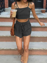 Load image into Gallery viewer, Casual Loose Strap Solid Color Two-piece Suit
