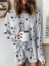 Load image into Gallery viewer, Simple Casual Loose Star Print Top Shorts Suit

