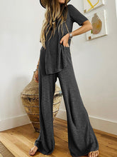 Load image into Gallery viewer, Spring Autumn Comfortable Short Sleeve Top Trouser Suits for Women
