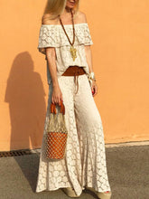 Load image into Gallery viewer, Romantic Elegant Tops Pants Lace Suit
