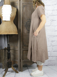 Solid Color Pocket Dress