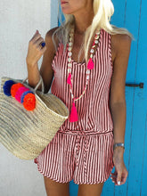 Load image into Gallery viewer, Bohemian Casual Loose Vest Tops Shorts Striped Suit
