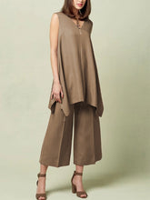 Load image into Gallery viewer, Casual Sleeveless V-Neck Tops Loose Pants Two-Piece Women&#39;s Suit
