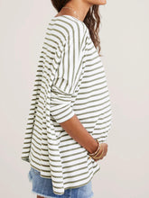 Load image into Gallery viewer, Casual Solid Color Long-sleeved Striped Printed Maternity Top
