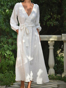 Casual Loose Solid Color Dress