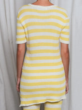 Load image into Gallery viewer, Round neck short sleeve striped printed knitted suit
