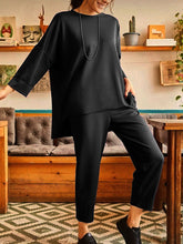 Load image into Gallery viewer, Simple Casual Loose Round Neck Top Pants Set
