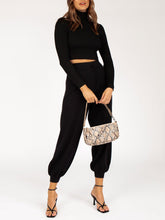 Load image into Gallery viewer, Long Sleeve Cropped Top and Loose Trousers Suit
