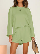 Load image into Gallery viewer, Casual Loose Solid Color Round Neck Long Sleeve Two-piece Suit
