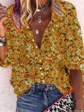 Load image into Gallery viewer, Vintage Bohemian Casual Loose Floral Shirt Top
