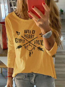 Round Neck English Alphabet Fashion Top