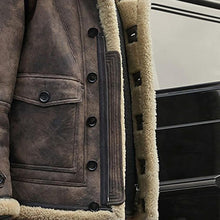 Load image into Gallery viewer, Men&#39;S Fashion Solid Color Plush Lapel Long Coat
