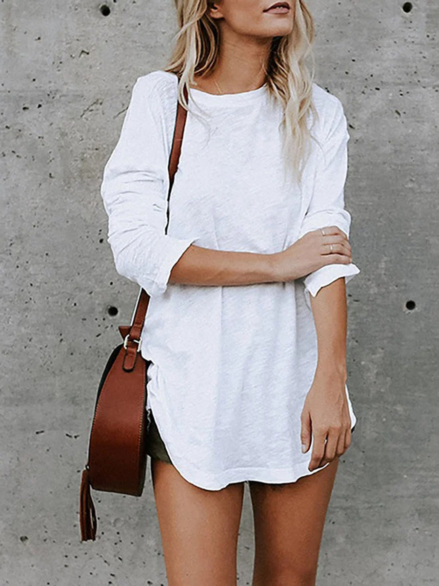 Casual Knitted Long-sleeved T-shirt Top