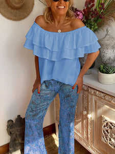 Casual Loose Top Floral Trousers Suit