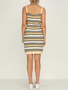Striped Print Sleeveless Loose Dress