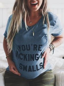 Casual Letter Printed Maternity Top