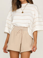 Load image into Gallery viewer, Striped Loose Casual Top High Waist Shorts Two Piece Set

