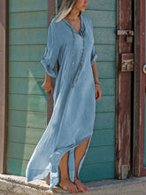 Load image into Gallery viewer, Fashion V-neck Solid Color Casual Dress
