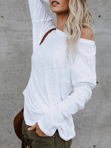 Casual Knitted Long-sleeved T-shirt Top