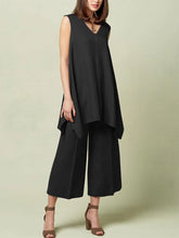 Load image into Gallery viewer, Casual Sleeveless V-Neck Tops Loose Pants Two-Piece Women&#39;s Suit
