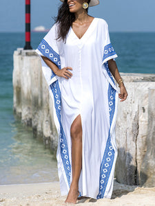 Ethnic Style Loose Mid-length Sleeve Casual Dress