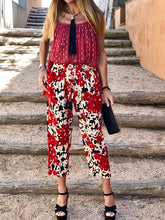 Load image into Gallery viewer, Bohemian Retro Casual Loose Sling Top Floral Pants Set
