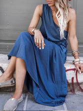 Load image into Gallery viewer, Solid Color Off Shoulder Casual Dress
