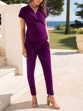 Load image into Gallery viewer, Pure Color V-Neck Slim Casual Maternity Jumpsuit
