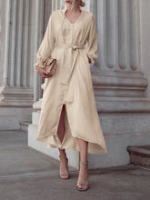 Load image into Gallery viewer, V-neck Solid Color Wide Loose Dress
