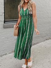Load image into Gallery viewer, Casual Printed V-neck Sleeveless Jumpsuit
