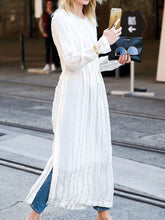 Load image into Gallery viewer, Casual Solid Color Long Sleeve Split Dress
