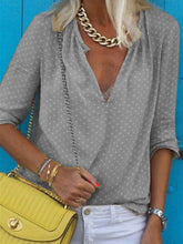 Load image into Gallery viewer, Simple Casual Loose V Neck Polka Dot Printed Shirt
