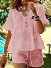 Load image into Gallery viewer, Solid Color Casual Shorts Suit
