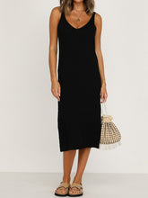 Load image into Gallery viewer, Sexy Solid Color V-neck Strapless Sleeveless Dress
