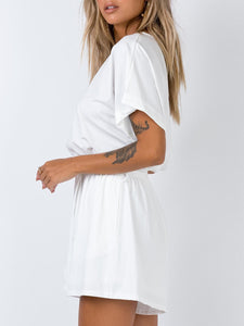Lace-up Casual Short Jumpsuit