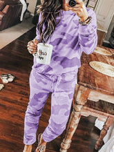 Load image into Gallery viewer, Loose Casual Lounge Top Pants Camouflage Suit
