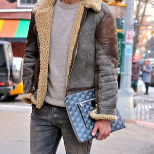 Men'S Autumn And Winter Solid Color Lapel Mid-Length Coat