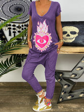 Load image into Gallery viewer, V-neck Short Sleeve Flower Printed Casual Women&#39;s Suit
