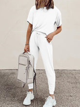 Load image into Gallery viewer, Fashionable Simple Casual Loose Short Sleeve Top Pants Suit
