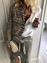 Load image into Gallery viewer, Retro Casual Loose Long Sleeve Leopard Colorblock Shirt
