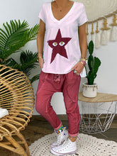 Load image into Gallery viewer, V-Neck Short Sleeve Top Loose Pants Two-Piece Set Women&#39;S Suit
