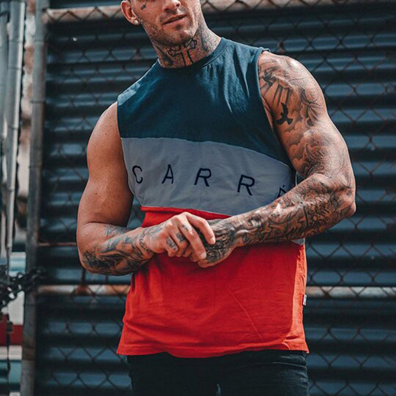 Mens Fashion Round Neck Multicolor Vest