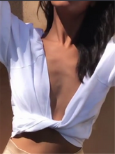 Load image into Gallery viewer, V-neck Half Sleeve Clear Color Suit
